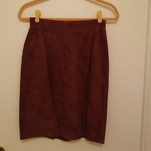 Vintage suede high waisted pencil skirt